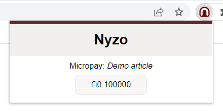 screenshot of extension popup showing payment button