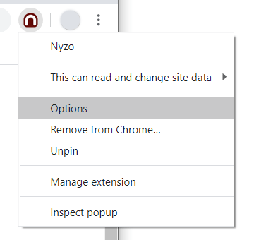 screenshot showing how to open options menu